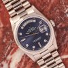 Rolex Day-Date 36 Platinum 18206 Violet Dial and Factory Diamond Indexes - Excellent Condition - immagine 2