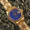 Rolex Lady-Datejust 6917 Lapis Dial 18K Yellow Gold Riveted Bracelet - Excellent Conditions -