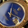 Rolex Lady-Datejust 6917 Lapis Dial 18K Yellow Gold Riveted Bracelet - Excellent Conditions - - immagine 2