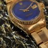 Rolex Lady-Datejust 6917 Lapis Dial 18K Yellow Gold Riveted Bracelet - Excellent Conditions - - immagine 3