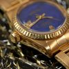 Rolex Lady-Datejust 6917 Lapis Dial 18K Yellow Gold Riveted Bracelet - Excellent Conditions - - immagine 4