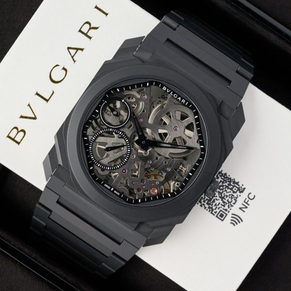 Bulgari Octo Finissimo 103126 - Black Ceramic - Skeleton Dial - Full Set - New